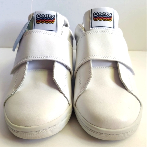 GOATS Slip On Sneakers Platform White Leather Hook Loop Chunky Women's 8.5 Retro - Picture 2 of 15
